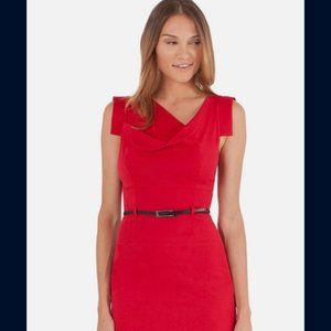 BLACK HALO CLASSIC JACKIE O SHEATH DRESS RED